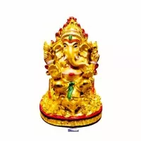 Patung Dewa Ganesha 7 Inch Bahan Fiber