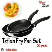 MASPION Teflon Frypan Set 2in1 / Paket Teflon isi 2 / Teplon Fry Pan W