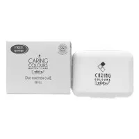 CARING COLOURS REFILL DUO FUNCTION CAKE UV WHITE . ISI ULANG BEDAK