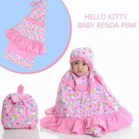 Mukena Anak Bayi Usia 6-18 Bulan Karakter Hello Kitty Baby Renda Pink