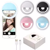 aksesoris HP ring light selfie LED / lampu selfie bulat untuk HP