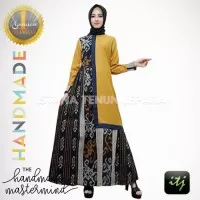 Model Gamis Tenun Troso Baju Dress Muslim Kombinasi IST01