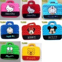 Tas laptop karakter (hello kity, mickey, minie, pooh, keropi, doraemon