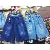 Celana Pendek Hotpants ukuran 3/4 Wanita Bahan Jeans/ Motif Bordiran