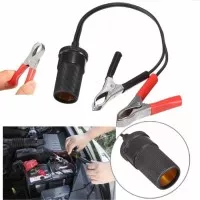 soket power adapter aki cigarette lighter plug clip on car battery