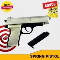 Spring Pistol HandGun ShotGun Kokang Peluru Plastik Mainan Anak Laki