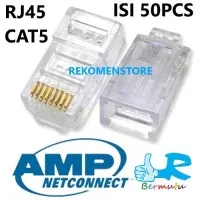 Konektor RJ45 AMP Commscope Connector RJ45 Cat5 RJ-45 Cat.5e isi 50pcs