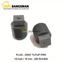 Plug Drat 1/2 inch AW Rucika - Fitting Pipa PVC Tutup Keran Dop Pipa
