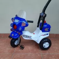 Sepeda Roda Tiga Polisi Anak - Mainan Motor Dorong Police Edukatif