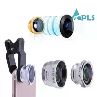 3In1 Lensa Kamera Fish Eye + Wide Angle + Macro Untuk Handphone