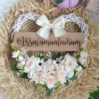 wreath Love Salam / flower / hiasan dinding pintu / Dekorasi decor /