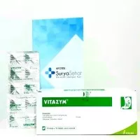 Vitazym 1 strip isi 10 tablet - Enzim Pencernaan