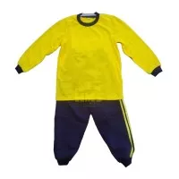 seragam olahraga PAUD TK kuning kenari - biru Dongker