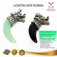 Liontin Batu Giok Burma Asli Taring - VeE Liontin Kesehatan Anti Virus