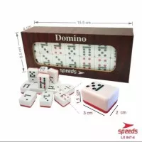 Set Game Domino Batu Set Balok Tebal Gaple QQ Kartu Box kayu 047-4