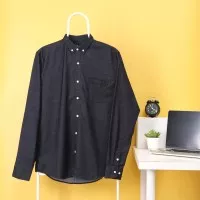 Button Down shirt / Kemeja Polos Pria lengan Panjang Jeans