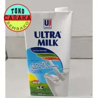 Susu UHT Ultra Milk Low Fat Lowfat - Putih - Plain 1000ml - 1lt