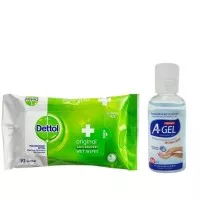 paket hemat tissue dettol isi 10 dan a gel antiseptik one med 50ml