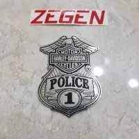 emblem plat harley davidson motor cycles police