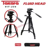 Tripod Takara Vit 234 Fluid Head + Bag Video Tripod Terbaru