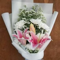 buket lily dan crisant