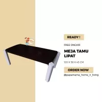 Meja Tamu Lipat Kayu 120cm - Meja Tamu Kayu Solit Tebal - Medan