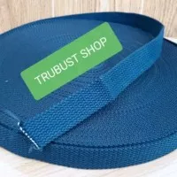 tali webbing katun tali tas biru tua lebar 2.5cm jual per roll 27mtr