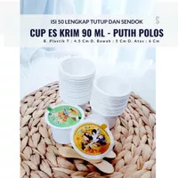 Cup Es Krim 90 Ml Polos - Jual Cup Es Krim Grosir - Cup Plastik Es