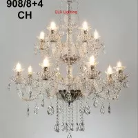 Lampu gantung kristal lilin tipe 908/12 CH-GD