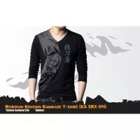 Kaos Samurai X Kenshin Kamekaze T-Shirt Abu Hitam Anime KA SRX 04