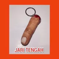 souvenir gantungan kunci resin unik jari tangan mutilasi jari tengah
