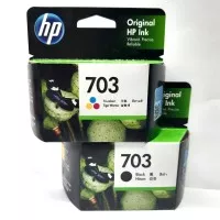 Tinta Printer HP 703 Black dan Color 1set ORIGINAL GARANSI RESMI