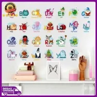 WALL STICKER 45X60CM ALPHABET HURUF ANIMAL HEWAN ANAK STUDY LDR6221