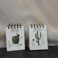 Note book kaktus HARD COVER / mini memo notebook dengan ring