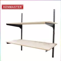 Kenmaster Rak 2 Susun Gantung Dinding Tembok Selving Bracket Besi Kayu