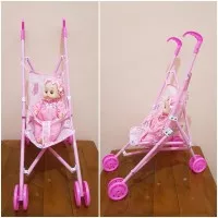 Mainan Stroller Dorongan Bayi - Mainan Boneka Bayi