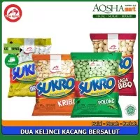 SUKRO KACANG BERSALUT ORIGINAL POLONG KRIBO BBQ ATOM DUA KELINCI 140G