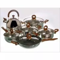 Panci set 12 pcs / Cookware set 12 pcs HC Gagang Gold