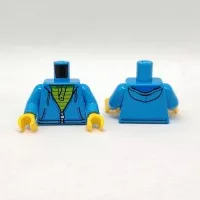Lego Torso Hoodie with Zipper over Lime Green Striped Shirt