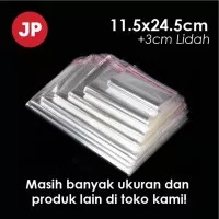 PLASTIK OPP LEM ukuran 11.5x27,5cm (1 pack isi 100 pcs)