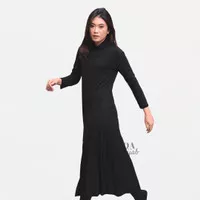 Longsleeves Dress Small Size Hijab Katun - Abu Muda - Putih