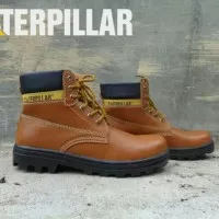 safety shoes sepatu caterpilar safety bromo coklat muda