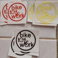 Cutting Sticker Bike to Work B2W Sepeda Lipat Seli Element Laux Aleoca