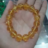 gelang citrine serat emas 12mm