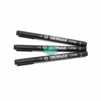 Pulpen Snowman OPM 12 Hitam Bolpoin Ballpoint Boxy Black Permanent