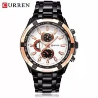 Jam Tangan Pria Curren 8023 Chronograph tidak aktif HITAM GOLD PUTIH