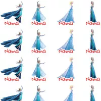 Sticker Nama Cutting Label Waterproof Tahan Air Frozen Elsa (CK068)