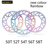 New Chainring Litepro wide narrow warna pelangi rainbow chain ring