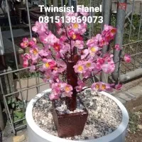 Pohon Bonsai Bunga Sakura Mini Plastik Artificial Palsu/Hiasan Meja