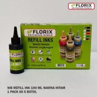 Tinta Refil Spidol Whiteboard FLORIX 100 ML 1 Pack Hitam isi 5 botol